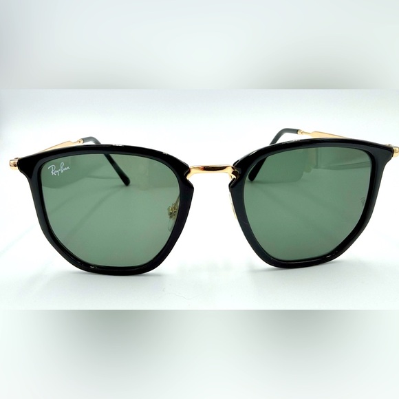 Ray-Ban Men’s Polarized Sunglasses RB4451 Black & Gold Frames w/ Green Lens 50m - Picture 9 of 11